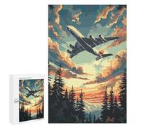 Teenagerss Puzzles 1000 PCS Jigsaws A380 Plane Flying Sky Tree Puzzle for Adults Brain Teaser Game Presents for Women for Birthday, Chrismas 1000 PCS