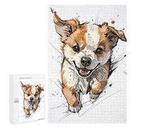 Teenagerss Puzzles 1000 PCS Jigsaws Angry Puppy Watercolor Art Puzzle for Adults Brain Teaser Game Presents for Women for Birthday, Chrismas 1000 PCS