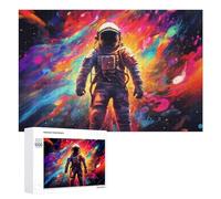 Teenagerss Puzzles 1000 PCS Jigsaws Astronaut in Colorful Space Jigsaws for Adults Hands-on Game Analysis And Logic Unique Birthday And Gifts 1000 PCS