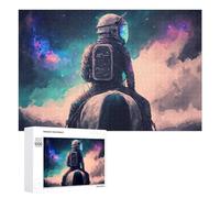 Teenagerss Puzzles 1000 PCS Jigsaws Astronaut Riding Horse in Space -1 Jigsaws for Adults Hands-on Game Analysis And Logic Unique Birthday And Gifts 1000 PCS