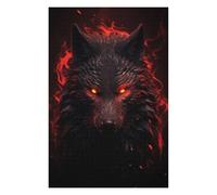 Teenagerss Puzzles 1000 PCS Jigsaws Black Wolf Red Eyes Adult Puzzles Relax Games Analysis And Logic Help The Brain Exercise 1000 PCS