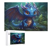 Teenagerss Puzzles 1000 PCS Jigsaws Blue Dragonling in Enchanted Forest Jigsaws for Adults Hands-on Game Analysis And Logic Unique Birthday And Gifts 1000 PCS