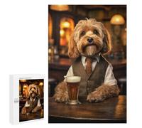 Teenagerss Puzzles 1000 PCS Jigsaws Cockapoo Dog in The Pub Adult Puzzles Anti-Stress Toys Difficult Challenge Unique Birthday And Gifts 1000 PCS