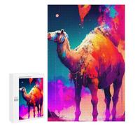 Teenagerss Puzzles 1000 PCS Jigsaws Colorful Camel Painting Jigsaw Puzzle Hands-on Game Wall Art Deal As Gifts for The Whole Family 1000 PCS