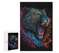 Teenagerss Puzzles 1000 PCS Jigsaws Colorful Roaring Tiger Art Print Jigsaw Puzzle Hands-on Game Wall Art Deal As Gifts for The Whole Family 1000 PCS