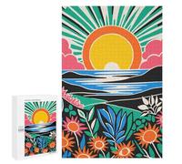 Teenagerss Puzzles 1000 PCS Jigsaws Colorful Tropical Sunset Jigsaw Puzzle Hands-on Game Wall Art Deal As Gifts for The Whole Family 1000 PCS