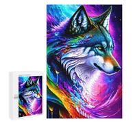 Teenagerss Puzzles 1000 PCS Jigsaws Colorful Wolf Art Print Jigsaw Puzzle Hands-on Game Wall Art Deal As Gifts for The Whole Family 1000 PCS