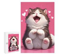 Teenagerss Puzzles 1000 PCS Jigsaws Cute Joyful Kitten Puzzle for Adults Brain Teaser Game Presents for Women for Birthday, Chrismas 1000 PCS