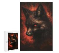 Teenagerss Puzzles 1000 PCS Jigsaws Dark Kitsune - Mystical Fox Spirit Puzzle for Adults Brain Teaser Game Presents for Women for Birthday, Chrismas 1000 PCS