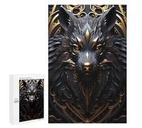 Teenagerss Puzzles 1000 PCS Jigsaws Elegant Golden Legend Wolf Jigsaw Puzzle Hands-on Game Wall Art Deal As Gifts for The Whole Family 1000 PCS