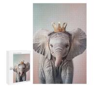 Teenagerss Puzzles 1000 PCS Jigsaws Elephant Pastel Crown Puzzle for Adults Brain Teaser Game Presents for Women for Birthday, Chrismas 1000 PCS