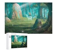 Teenagerss Puzzles 1000 PCS Jigsaws Enchanted Forest Glowing Deer Jigsaws for Adults Hands-on Game Analysis And Logic Unique Birthday And Gifts 1000 PCS