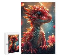 Teenagerss Puzzles 1000 PCS Jigsaws Fire Red Baby Dragon Puzzle for Adults Brain Teaser Game Presents for Women for Birthday, Chrismas 1000 PCS