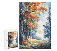 Teenagerss Puzzles 1000 PCS Jigsaws Forest Autumn Trail Puzzle for Adults Brain Teaser Game Presents for Women for Birthday, Chrismas 1000 PCS