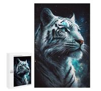Teenagerss Puzzles 1000 PCS Jigsaws Galactic White Tiger Portrait Jigsaw Puzzle Hands-on Game Wall Art Deal As Gifts for The Whole Family 1000 PCS