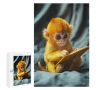 Teenagerss Puzzles 1000 PCS Jigsaws Golden Baby Monkey Reading Puzzle for Adults Brain Teaser Game Presents for Women for Birthday, Chrismas 1000 PCS
