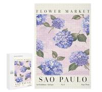 Teenagerss Puzzles 1000 PCS Jigsaws Hydrangea Sao Paulo Flower Market Jigsaw Puzzle Hands-on Game Wall Art Deal As Gifts for The Whole Family 1000 PCS