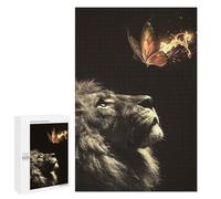 Teenagerss Puzzles 1000 PCS Jigsaws Lion Burning Butterfly Puzzle for Adults Brain Teaser Game Presents for Women for Birthday, Chrismas 1000 PCS