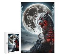Teenagerss Puzzles 1000 PCS Jigsaws Monstrous Tiger Moon Jigsaws for Adults Hands-on Game Analysis And Logic Unique Birthday And Gifts 1000 PCS