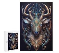 Teenagerss Puzzles 1000 PCS Jigsaws Mystical Cosmic Deer Jigsaw Puzzle Hands-on Game Wall Art Deal As Gifts for The Whole Family 1000 PCS
