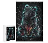Teenagerss Puzzles 1000 PCS Jigsaws Neon Bear in Space Jigsaw Puzzle Hands-on Game Wall Art Deal As Gifts for The Whole Family 1000 PCS