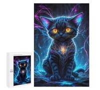 Teenagerss Puzzles 1000 PCS Jigsaws Neon Galaxy Kitten Puzzle for Adults Brain Teaser Game Presents for Women for Birthday, Chrismas 1000 PCS
