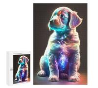 Teenagerss Puzzles 1000 PCS Jigsaws Neon Pup Glowing Whiskers Puzzle for Adults Brain Teaser Game Presents for Women for Birthday, Chrismas 1000 PCS