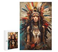 Teenagerss Puzzles 1000 PCS Jigsaws Painted Native American Puzzle for Adults Brain Teaser Game Presents for Women for Birthday, Chrismas 1000 PCS
