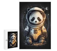 Teenagerss Puzzles 1000 PCS Jigsaws Panda Astronaut Space Suit Jigsaw Puzzle Hands-on Game Wall Art Deal As Gifts for The Whole Family 1000 PCS