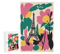 Teenagerss Puzzles 1000 PCS Jigsaws Paris Eiffel Tower Floral Art Jigsaw Puzzle Hands-on Game Wall Art Deal As Gifts for The Whole Family 1000 PCS