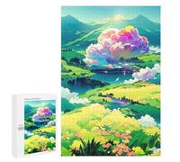 Teenagerss Puzzles 1000 PCS Jigsaws Pastel Fantasy Landscape Jigsaws for Adults Hands-on Game Analysis And Logic Unique Birthday And Gifts 1000 PCS