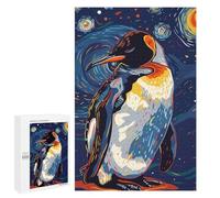 Teenagerss Puzzles 1000 PCS Jigsaws Penguin in Starry Night Style Adult Puzzles Anti-Stress Toys Difficult Challenge Unique Birthday And Gifts 1000 PCS