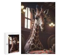 Teenagerss Puzzles 1000 PCS Jigsaws Poker Giraffe Puzzle for Adults Brain Teaser Game Presents for Women for Birthday, Chrismas 1000 PCS