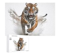 Teenagerss Puzzles 1000 PCS Jigsaws Powerful Tiger in Action Jigsaws for Adults Hands-on Game Analysis And Logic Unique Birthday And Gifts 1000 PCS