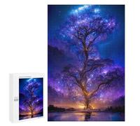 Teenagerss Puzzles 1000 PCS Jigsaws Purple Galaxy Tree Adult Puzzles Anti-Stress Toys Difficult Challenge Unique Birthday And Gifts 1000 PCS
