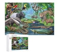 Teenagerss Puzzles 1000 PCS Jigsaws Rainforest Wildlife Compilation Jigsaws for Adults Hands-on Game Analysis And Logic Unique Birthday And Gifts 1000 PCS
