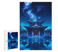 Teenagerss Puzzles 1000 PCS Jigsaws Serene Night Temple Reflections Jigsaw Puzzle Hands-on Game Wall Art Deal As Gifts for The Whole Family 1000 PCS