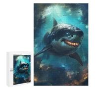 Teenagerss Puzzles 1000 PCS Jigsaws Shar Evil Horror Scary Sea Puzzle for Adults Brain Teaser Game Presents for Women for Birthday, Chrismas 1000 PCS