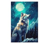 Teenagerss Puzzles 1000 PCS Jigsaws Snow Wolf Alaska Pixel Art Adult Puzzles Relax Games Analysis And Logic Help The Brain Exercise 1000 PCS