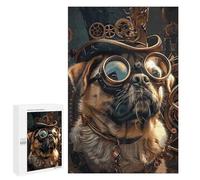 Teenagerss Puzzles 1000 PCS Jigsaws Steampunk Pug Dog Puzzle for Adults Brain Teaser Game Presents for Women for Birthday, Chrismas 1000 PCS