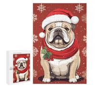 Teenagerss Puzzles 1000 PCS Jigsaws Vintage Bulldog Xmas Puzzle for Adults Brain Teaser Game Presents for Women for Birthday, Chrismas 1000 PCS