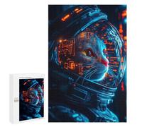 Teenagerss Puzzles 1000 PCS Jigsaws Visionary Cat Astronaut Puzzle for Adults Brain Teaser Game Presents for Women for Birthday, Chrismas 1000 PCS