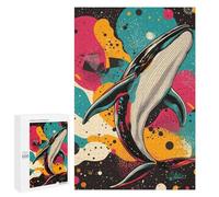 Teenagerss Puzzles 1000 PCS Jigsaws Whale in Space Majestic Whale Pop Art Vibrant And Dynamic Whale Design Puzzles for Adults Anti-Stress Toys Analysis And Logic for Birthday, Chrismas 1000 PCS
