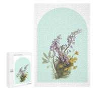 Teenagerss Puzzles 1000 PCS Jigsaws Wildflower Bouquet Green Vintage Jigsaw Puzzle Hands-on Game Wall Art Deal As Gifts for The Whole Family 1000 PCS