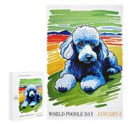 Teenagerss Puzzles 1000 PCS Jigsaws WORLD POODLE DAY POSTER Jigsaw Puzzle Hands-on Game Wall Art Deal As Gifts for The Whole Family 1000 PCS