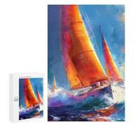 Teenagerss Puzzles 1000 PCS Jigsaws Yacht Boat Racing 1 Puzzle for Adults Brain Teaser Game Presents for Women for Birthday, Chrismas 1000 PCS