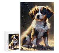 Teenagerss Puzzles 300 PCS Jigsaws Adorable Tri-Color Puppy Portrait Jigsaw Puzzle Hands-on Game Wall Art Deal As Gifts for The Whole Family 300 PCS