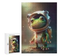 Teenagerss Puzzles 300 PCS Jigsaws Astronaut Space Frog Puzzles for Adults Anti-Stress Toys Analysis And Logic for Birthday, Chrismas 300 PCS