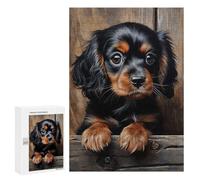 Teenagerss Puzzles 300 PCS Jigsaws Cavalier Puppy Puzzle for Adults Brain Teaser Game Presents for Women for Birthday, Chrismas 300 PCS