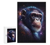 Teenagerss Puzzles 300 PCS Jigsaws Chimpanzee Galaxy Portrait-2 Jigsaw Puzzle Hands-on Game Wall Art Deal As Gifts for The Whole Family 300 PCS